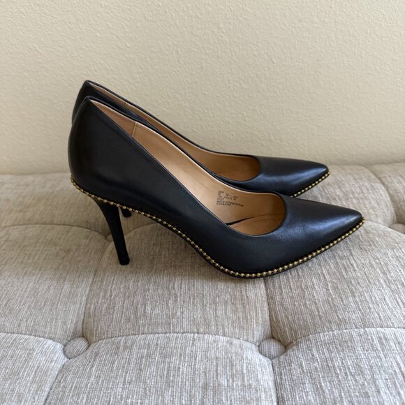 COACH Black Leather High Heel Shoe size 7.5 - Picture 12 of 16